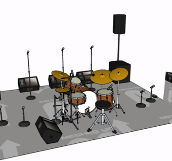 现代音乐设备su模型