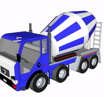 现代混凝土运输车su模型