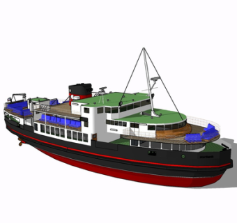 现代游轮su模型