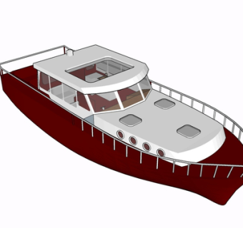 现代游轮su模型