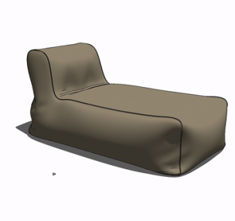 现代布艺休闲沙发su模型