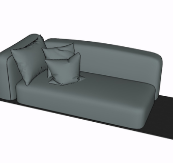 现代布艺休闲沙发su模型