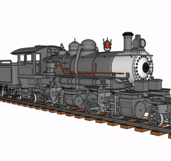 现代蒸汽火车su模型