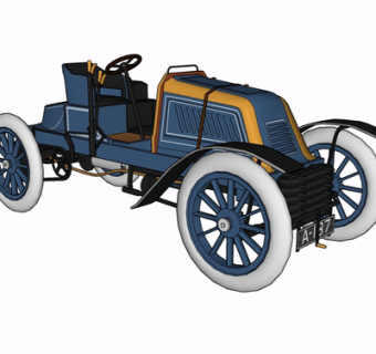 现代老式汽车su模型