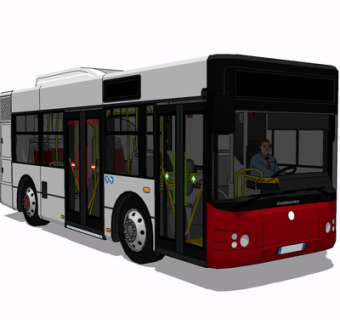 现代公交车su模型