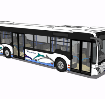 现代公交车su模型