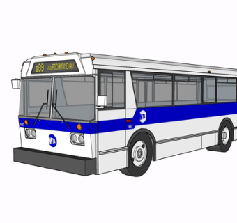 现代公交车su模型