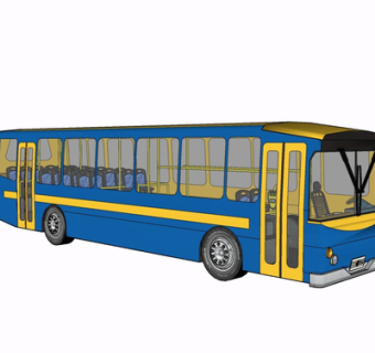 现代公交车su模型