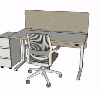 现代书桌椅su模型
