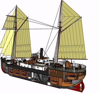 现代帆船su模型