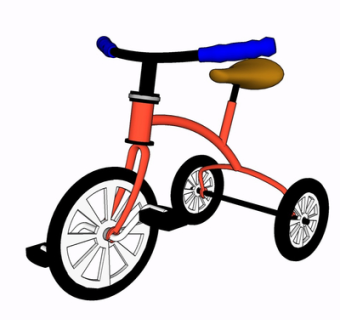 现代儿童自行车su模型