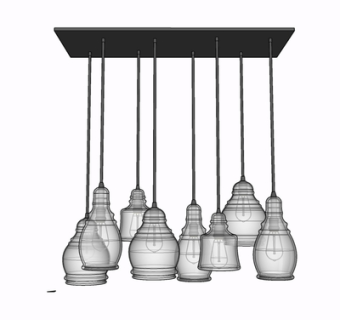 现代玻璃吊灯su模型