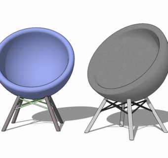 现代布艺休闲椅su模型