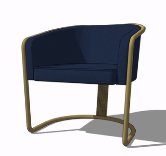 现代布艺单椅su模型