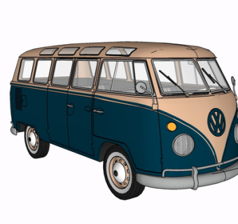 现代大巴车su模型