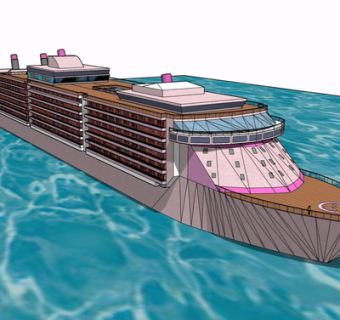 现代游轮su模型