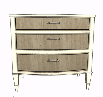 现代实木边柜su模型