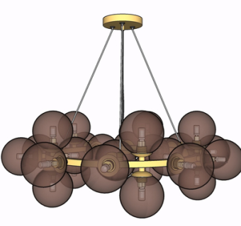 现代玻璃吊灯su模型