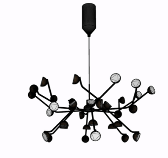 现代金属多头吊灯su模型