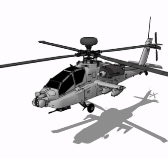 现代直升飞机su模型