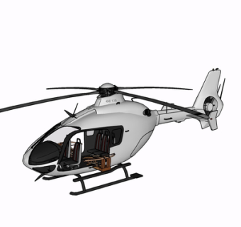 现代直升飞机su模型