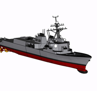 现代游轮su模型