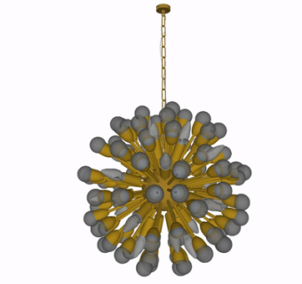 现代金属多头吊灯su模型