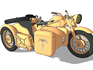 现代双人摩托车su模型