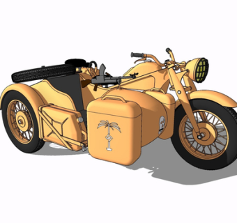 现代双人摩托车su模型