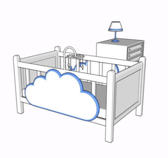 现代实木儿童床su模型
