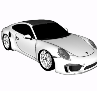 现代保时捷跑车su模型