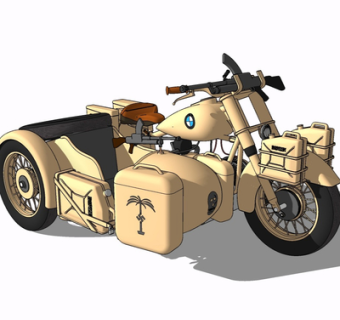 现代双人摩托车su模型