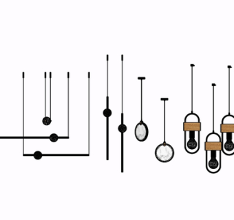 现代金属吊灯su模型