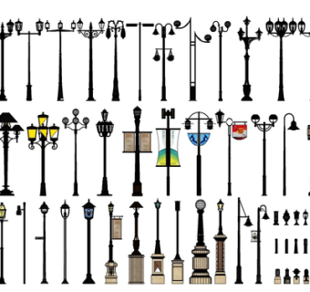 欧式金属路灯组合su模型