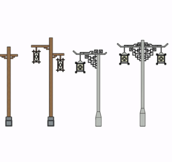新中式路灯组合su模型
