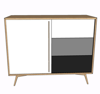 现代实木边柜su模型