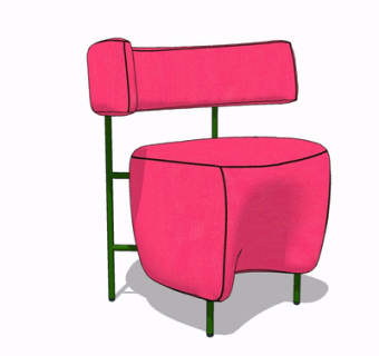 现代布艺单椅su模型