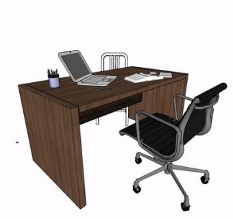 现代书桌椅su模型