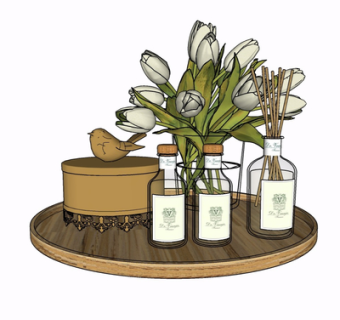 现代花瓶花卉su模型