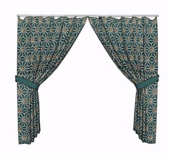 现代布艺窗帘su模型