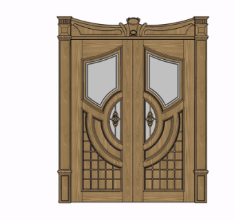 欧式实木门su模型