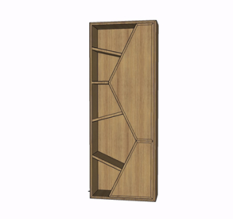 现代实木装饰柜su模型