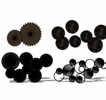 现代金属挂件su模型