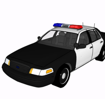 现代警车su模型