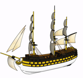 现代帆船su模型