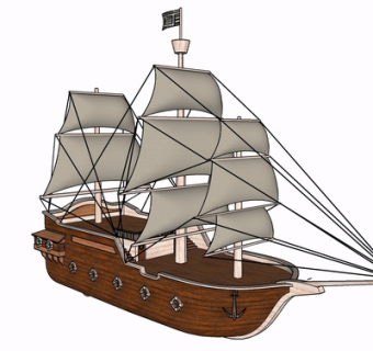 现代帆船su模型