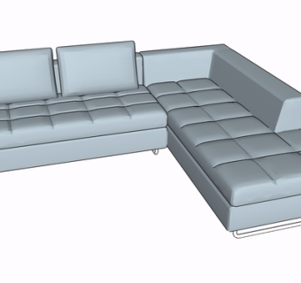 现代布艺多人沙发su模型