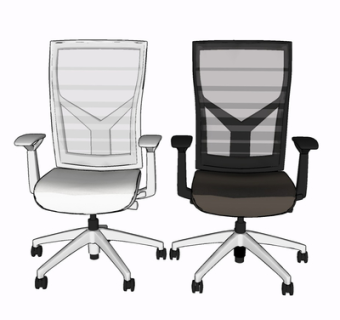 现代布艺办公椅su模型