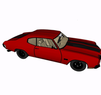 现代轿车su模型