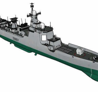 现代游轮su模型